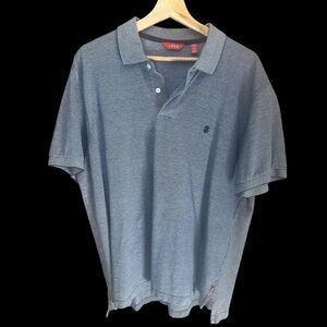 IZOD Blue Gray Polo Collared Shirt Extra Large